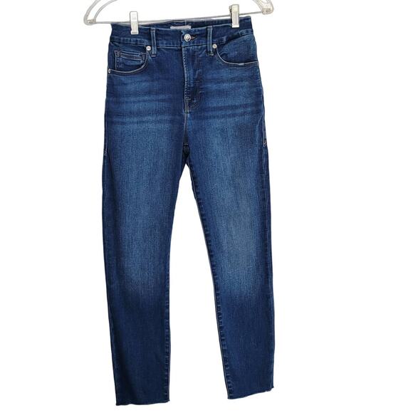 Good American Good Legs Fray Hem Jeans Skinny High Rise Stretch Women 26 - Picture 2 of 13